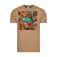 Vintage Coffee football cactus sunflower seamless pattern Vintage Tee - JahusDesignShop