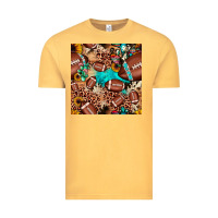 Vintage Mustard football cactus sunflower seamless pattern Vintage Tee - JahusDesignShop