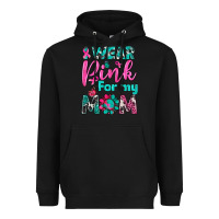 Black I Wear Pink For My Mom Heavyweight Hoodie - BundleAndBundleShop