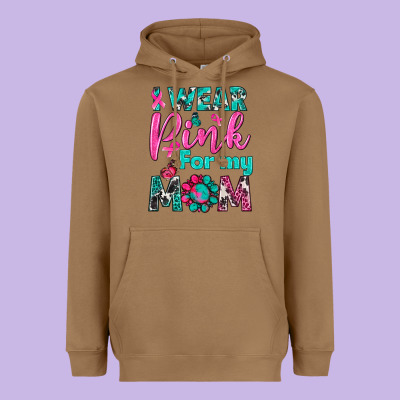 I Wear Pink For My Mom Heavyweight Hoodie Designed By Bundleandbundleshop
