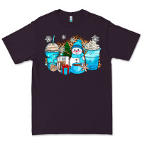 Plum winter snowman coffee cups Premium Tee - Zillion Design Studio