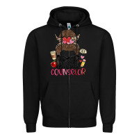 Black messy bun one loved counselor Zipper Hoodie - MaliasSmallBusiness