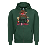 Sports Green messy bun one loved counselor Zipper Hoodie - MaliasSmallBusiness