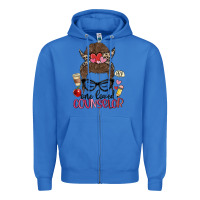 True Royal messy bun one loved counselor Zipper Hoodie - MaliasSmallBusiness