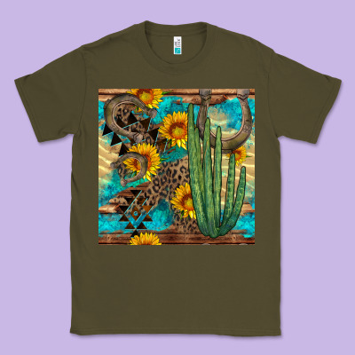 Horseshoe And Cactus Classic Tee Designed By Bundleandbundleshop
