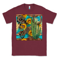 Burgundy horseshoe and cactus Classic Tee - BundleAndBundleShop