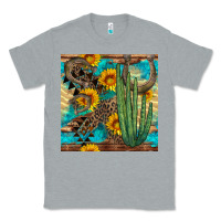 Heather Grey horseshoe and cactus Classic Tee - BundleAndBundleShop