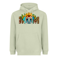 Matcha Football Mom Sunflower Leopard Heavyweight Hoodie - BundleAndBundleShop