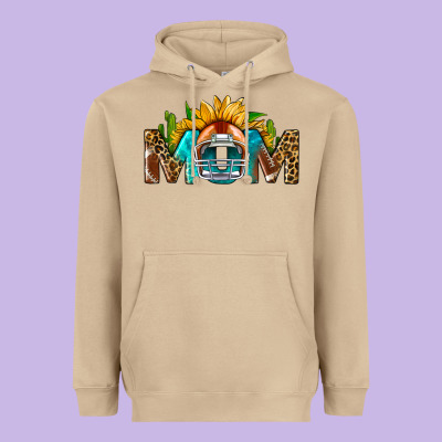 Football Mom Sunflower Leopard Heavyweight Hoodie Designed By Bundleandbundleshop
