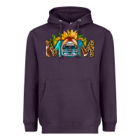 Plum Football Mom Sunflower Leopard Heavyweight Hoodie - BundleAndBundleShop
