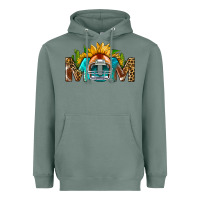 Sage Football Mom Sunflower Leopard Heavyweight Hoodie - BundleAndBundleShop