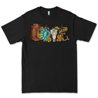 Black western love bull skull with gemstone and sunflowe Premium Tee - texasbilliewilder