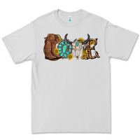 Dove Grey western love bull skull with gemstone and sunflowe Premium Tee - texasbilliewilder