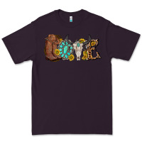 Plum western love bull skull with gemstone and sunflowe Premium Tee - texasbilliewilder