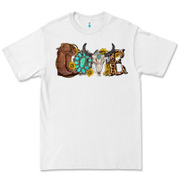 White western love bull skull with gemstone and sunflowe Premium Tee - texasbilliewilder