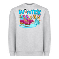 Heather Grey winter vibes Heavyweight Sweatshirt - BundleAndBundleShop