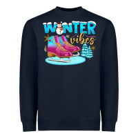 Navy winter vibes Heavyweight Sweatshirt - BundleAndBundleShop