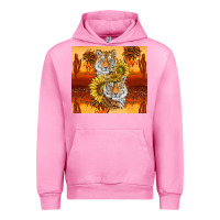 Fuchsia Pink tigers with scratches Urban Hoodie - TumblerDesignByShophia