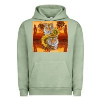 Pigment Oil Green tigers with scratches Urban Hoodie - TumblerDesignByShophia