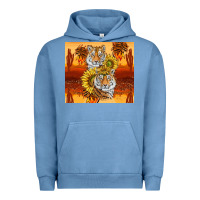 Pigment Pebble Blue tigers with scratches Urban Hoodie - TumblerDesignByShophia