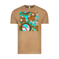 Vintage Camel baseball turquoise sunflower seamless pattern Vintage Tee - JahusDesignShop