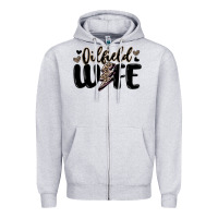 Heather Grey oilfield wife Zipper Hoodie - MaliasSmallBusiness