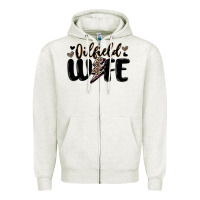 Oatmeal Heather oilfield wife Zipper Hoodie - MaliasSmallBusiness
