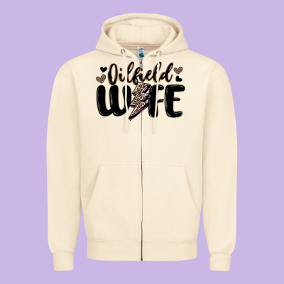 Oilfield Wife Zipper Hoodie Designed By Maliassmallbusiness