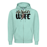 Seafoam oilfield wife Zipper Hoodie - MaliasSmallBusiness
