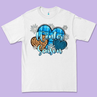 Snow Hearts Winter Season Premium Tee Designed By Zillion Design Studio