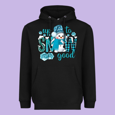 Up To Snow Good And Cute Snowman Heavyweight Hoodie Designed By Bundleandbundleshop