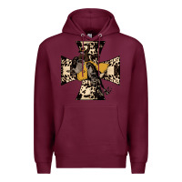 Burgundy Leopard Bucking Bronco Premium Hoodie - Bettercallsaul