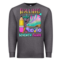 Charcoal Heather rolling into seventh grade Premium Sweatshirt - BundleAndBundleShop