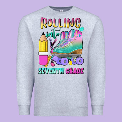 Rolling Into Seventh Grade Premium Sweatshirt Designed By Bundleandbundleshop