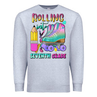 Heather Grey rolling into seventh grade Premium Sweatshirt - BundleAndBundleShop