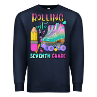Navy rolling into seventh grade Premium Sweatshirt - BundleAndBundleShop
