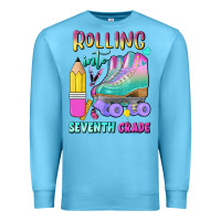Ocean Blue rolling into seventh grade Premium Sweatshirt - BundleAndBundleShop