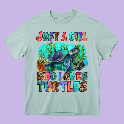 Heavy Core Tee just a girl who loves turtles