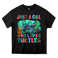 Black just a girl who loves turtles Heavy Core Tee - RanaPortraitStore