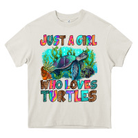 Cream just a girl who loves turtles Heavy Core Tee - RanaPortraitStore