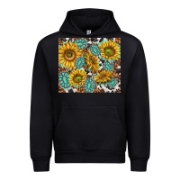 Black turquoise sunflowers with gemstones Urban Hoodie - TumblerDesignByShophia