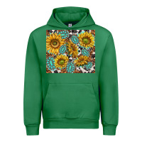 Emerald turquoise sunflowers with gemstones Urban Hoodie - TumblerDesignByShophia