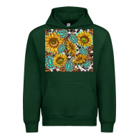 Forest Green turquoise sunflowers with gemstones Urban Hoodie - TumblerDesignByShophia