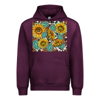 Mauve Wine turquoise sunflowers with gemstones Urban Hoodie - TumblerDesignByShophia