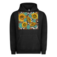 Pigment Black turquoise sunflowers with gemstones Urban Hoodie - TumblerDesignByShophia