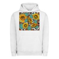 Pigment Lunar Rock turquoise sunflowers with gemstones Urban Hoodie - TumblerDesignByShophia