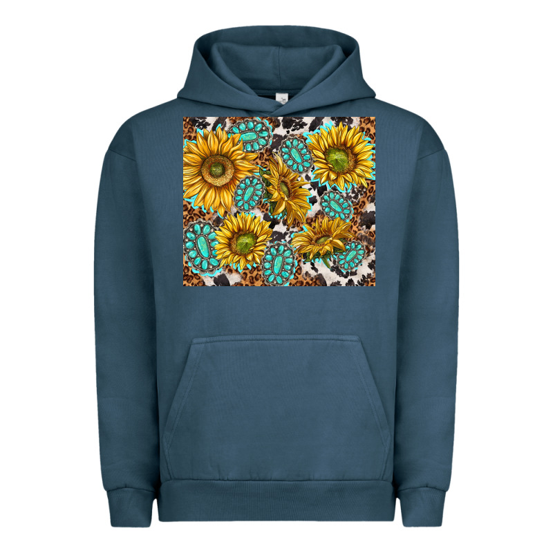 Turquoise Sunflowers With Gemstones Urban Hoodie by TumblerDesignByShophia | Teevron