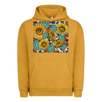 Pigment Peanut Butter turquoise sunflowers with gemstones Urban Hoodie - TumblerDesignByShophia