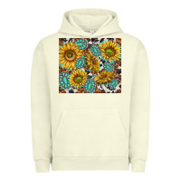 Pigment Pistachio turquoise sunflowers with gemstones Urban Hoodie - TumblerDesignByShophia