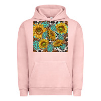 Pigment Salmon turquoise sunflowers with gemstones Urban Hoodie - TumblerDesignByShophia
